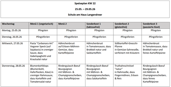 Speiseplan vom 22.- 25.5.26 (KW 22).