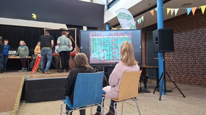 Das Spiel wird auf den Bildschirm übertragen.